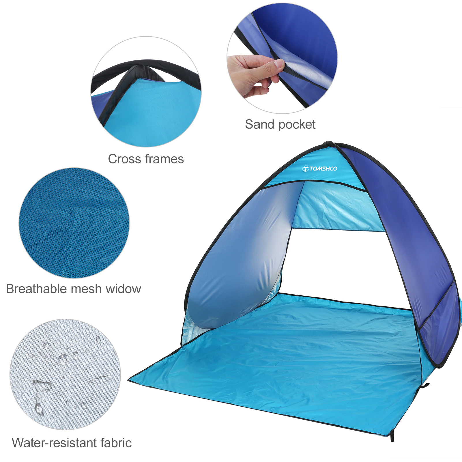Cheap Goat Tents TOMSHOO Ultralight tent Automatic Instant Pop Up Beach Tent Outdoor Beach Shade Sun Shelter Tent Canopy Cabana w Carry Bag   